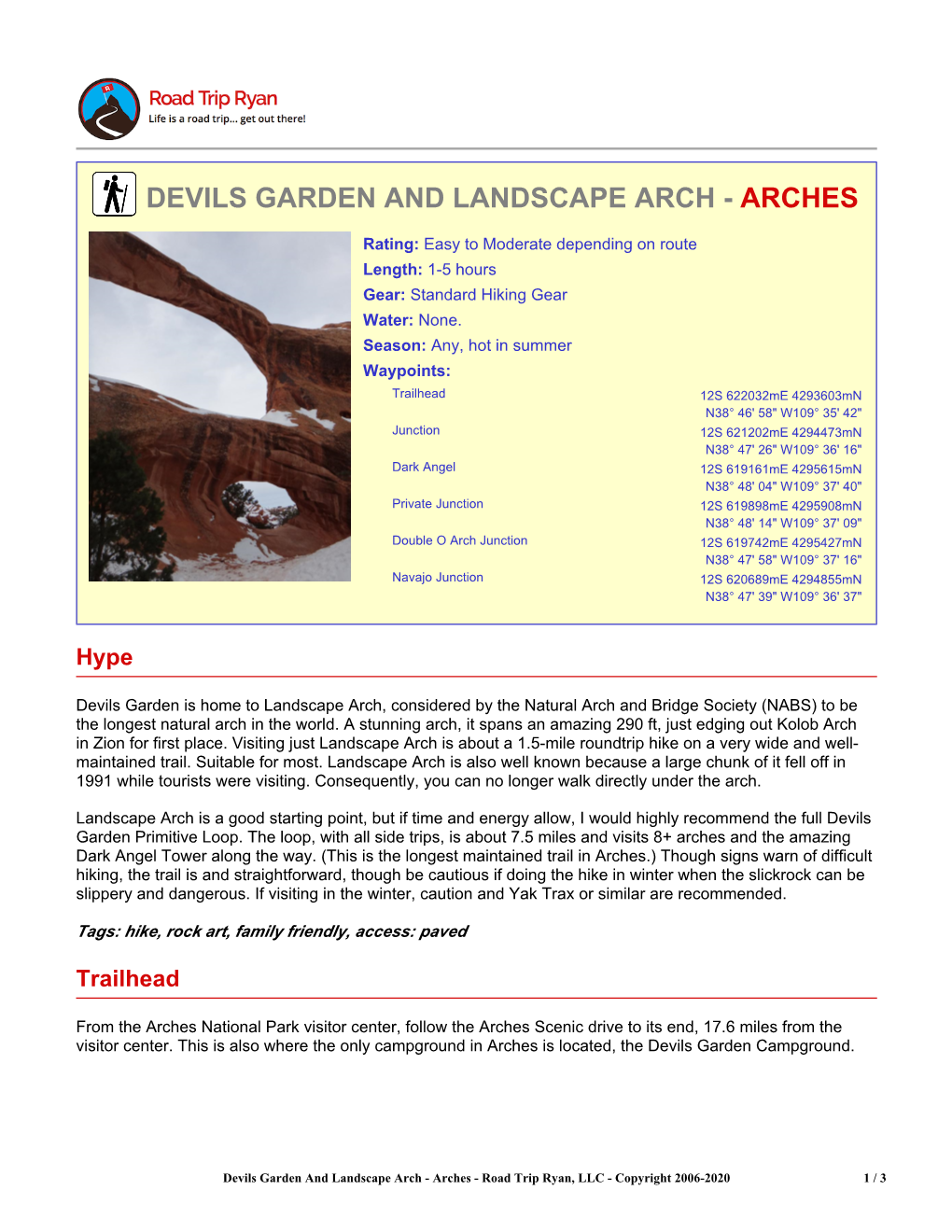 Devils Garden and Landscape Arch - Arches