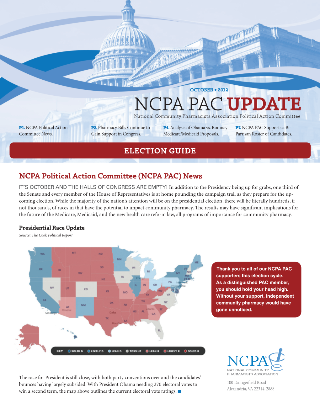 NCPA PAC UPDATE National Community Pharmacists Association Political Action Committee