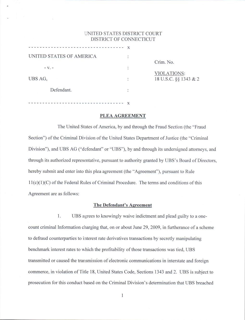 Download UBS Plea Agreement.Pdf