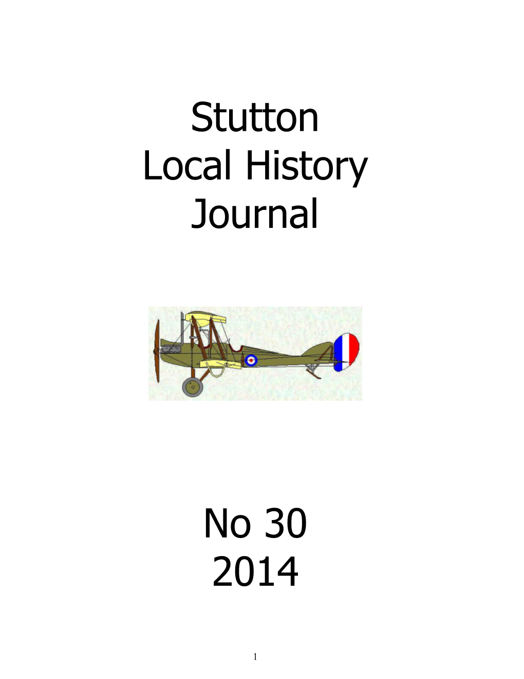 Stutton Local History Journal No 30 2014