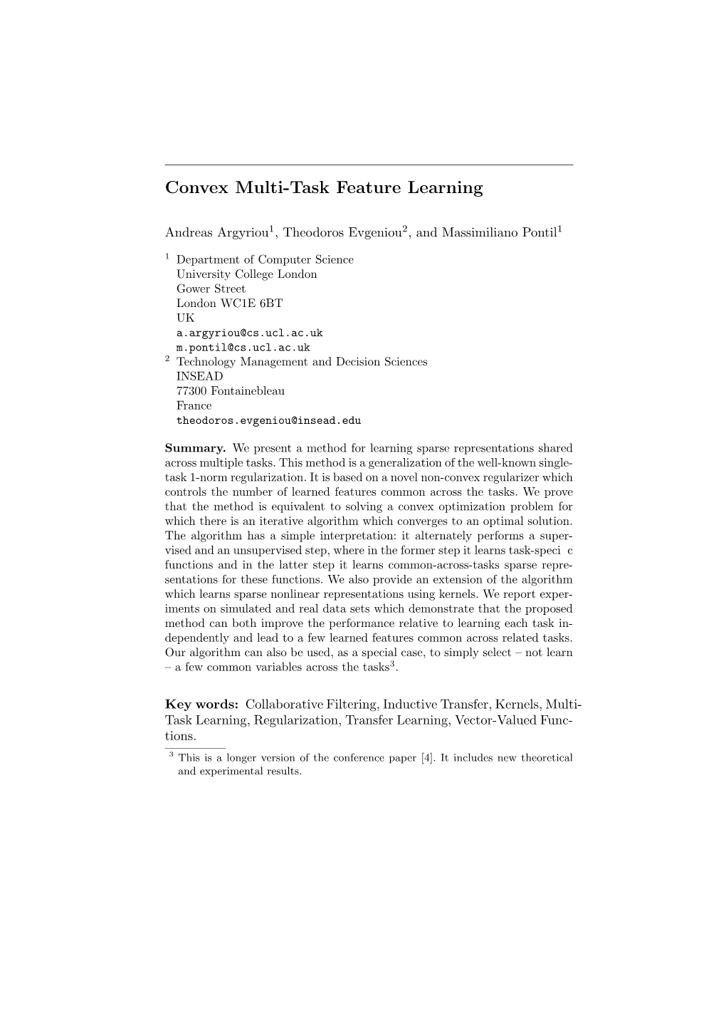 Convex Multi-Task Feature Learning