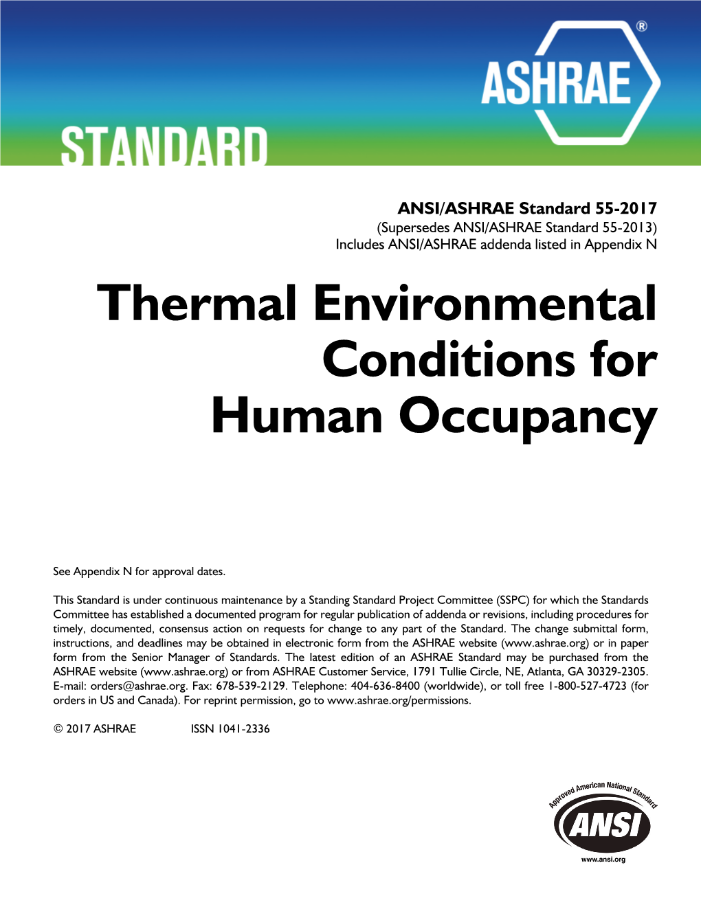 ANSI/ASHRAE Standard 55-2017