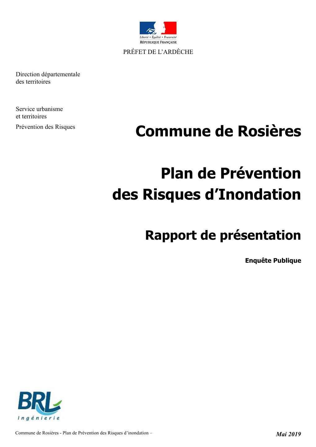 Commune De Rosières Plan De Prévention Des Risques D'inondation