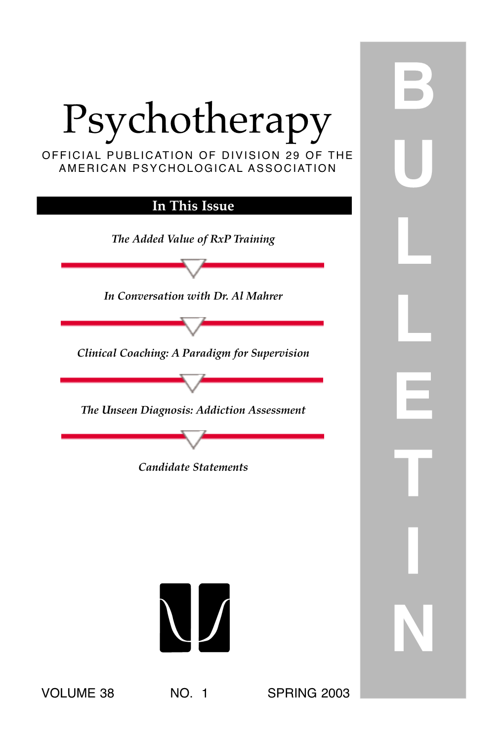 2003 Psychotherapy Bulletin, Volume 38, Number 1