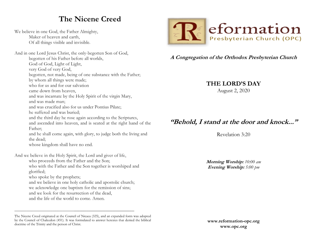 The Nicene Creed