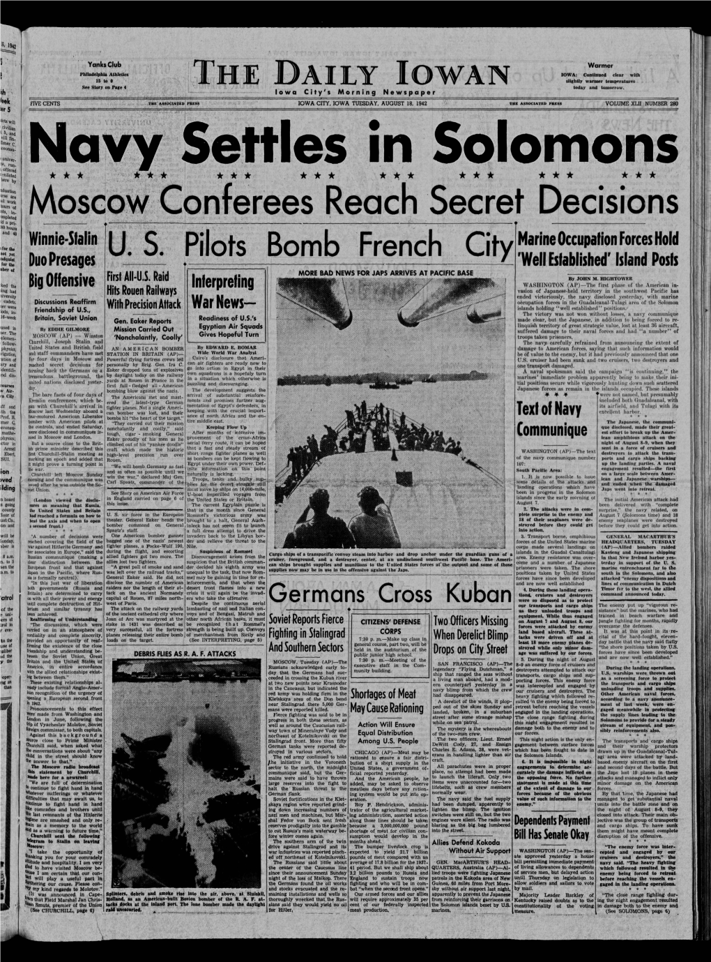 Daily Iowan (Iowa City, Iowa), 1942-08-18