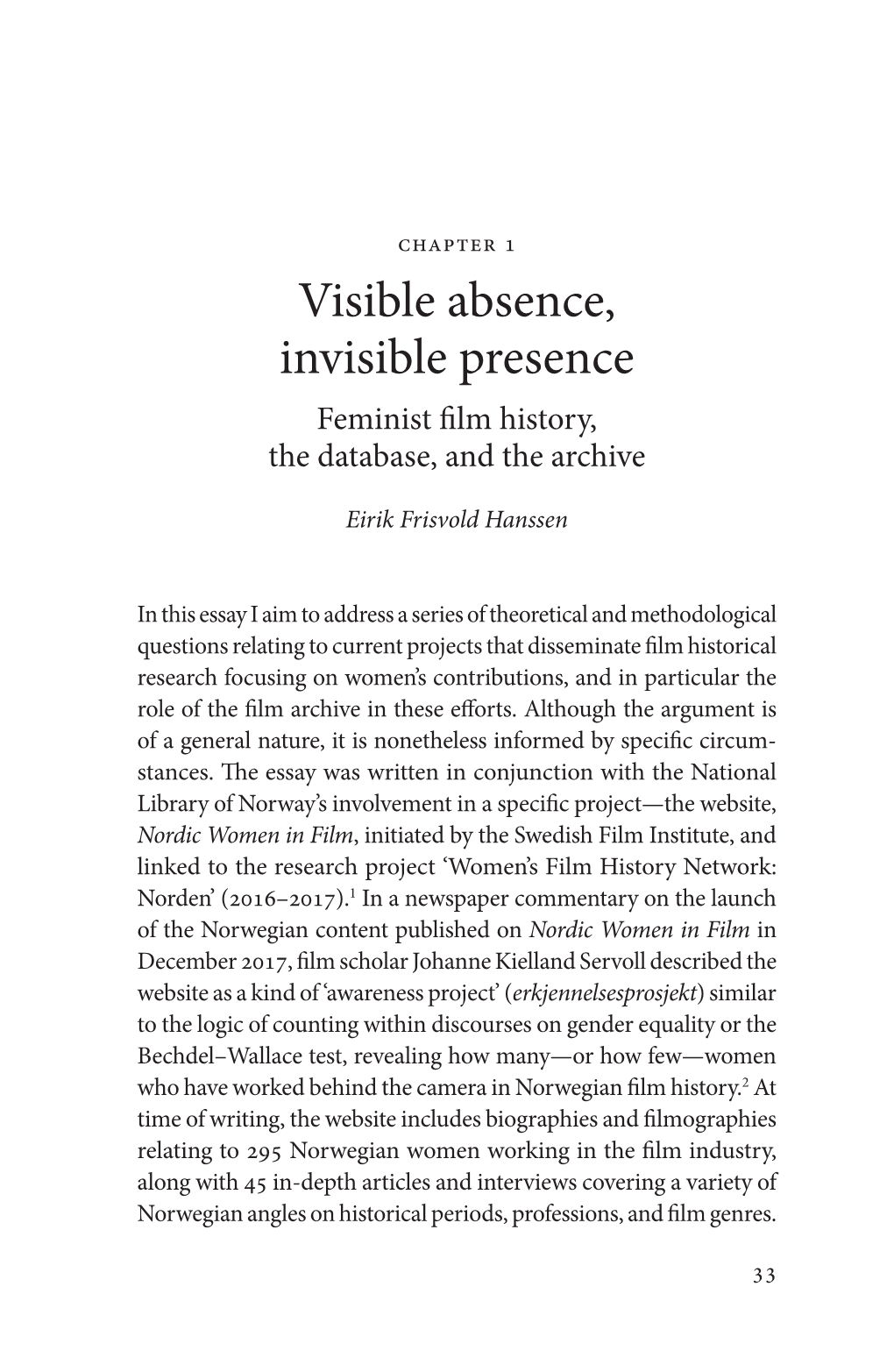 Reclaiming Women's Agency in Swedish Film History And