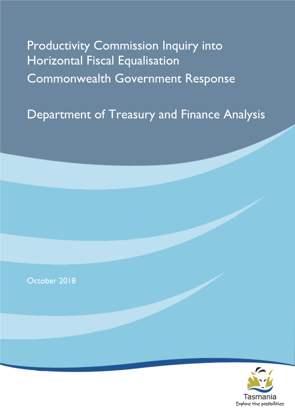 Productivity Commission Inquiry Into Horizontal Fiscal Equalisation Commonwealth Government Response