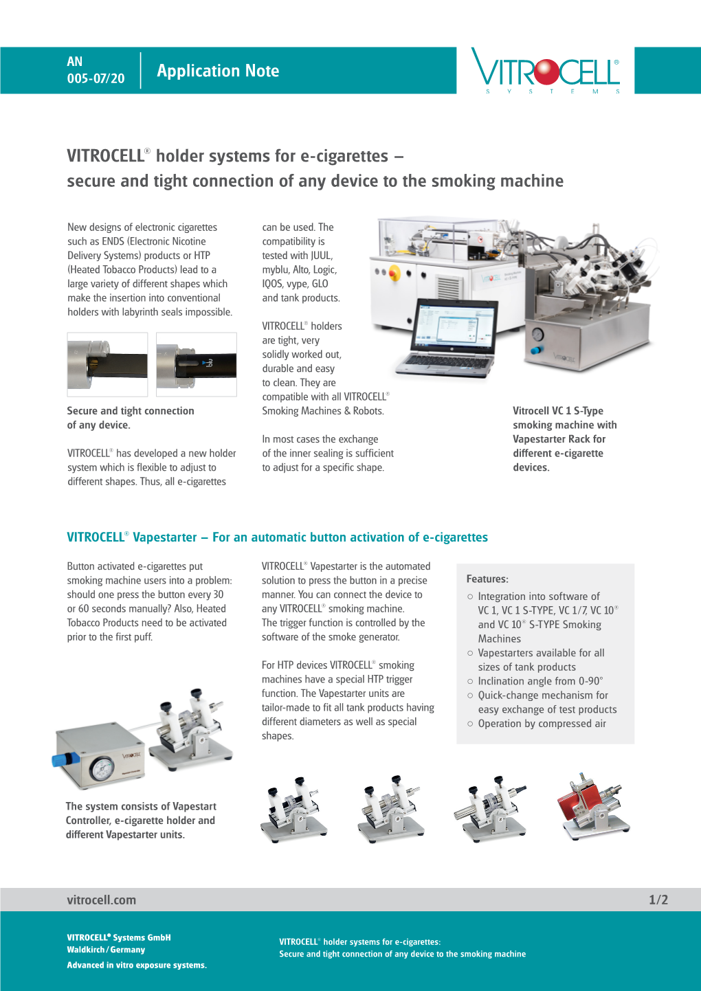 Application Note VITROCELL® Holder Systems for E-Cigarettes – Secure