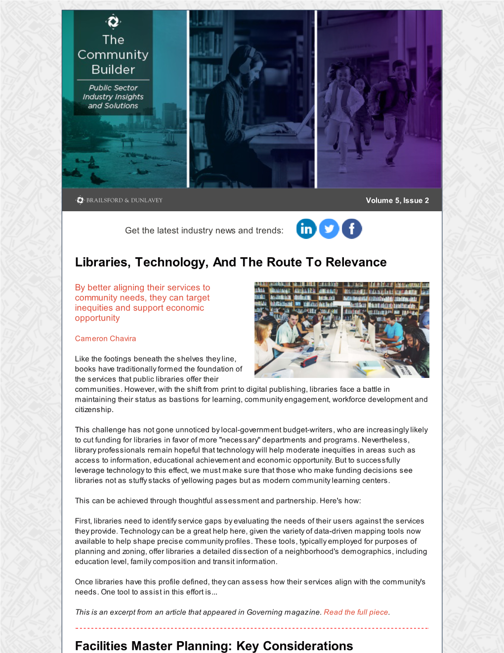 Libraries, Technology, and the Route to Relevance Facilities Master