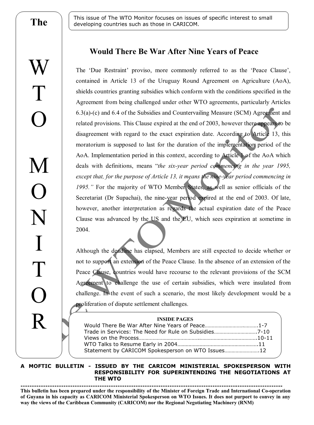 Moftic WTO Monitor