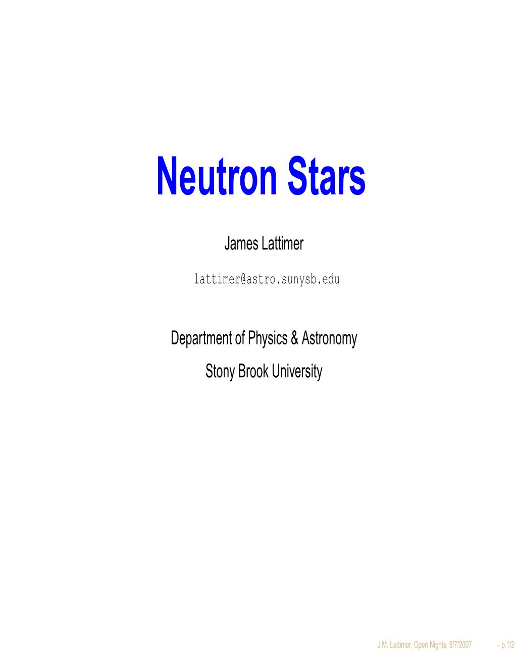 Neutron Stars