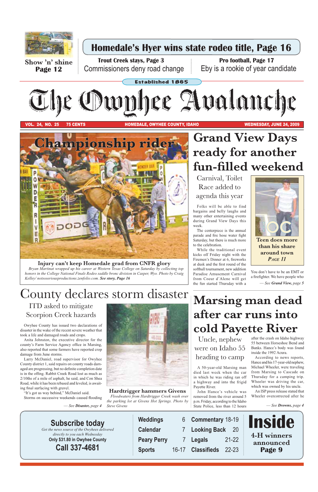 Homedale's Hyer Wins State Rodeo Title, Page 16