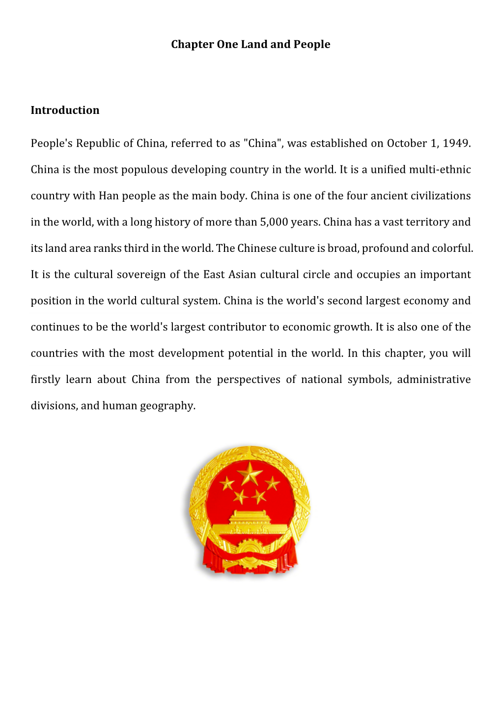 "China", Was Established on October 1, 1949