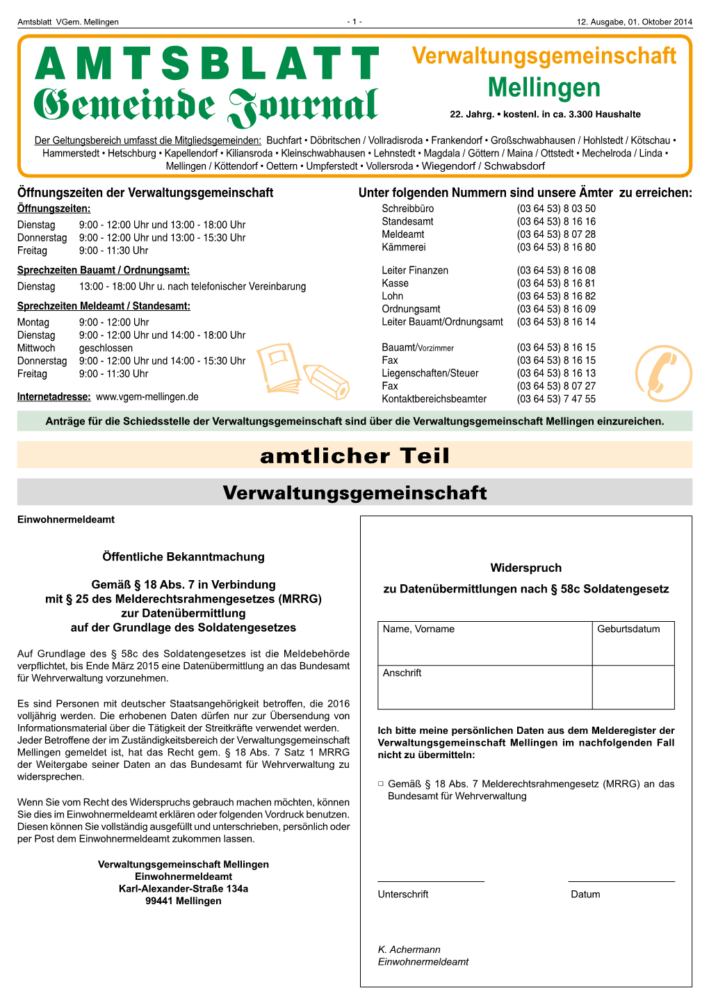 Amtsblatt Vgem