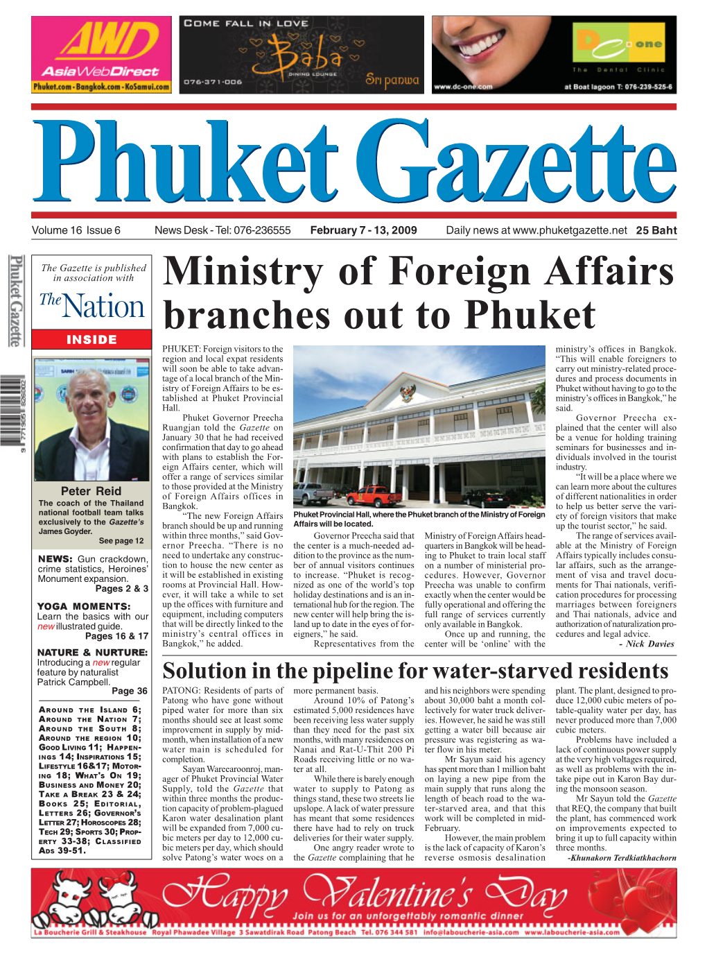 Ministry of Foreign Affairs Branches out to Phuket INSIDE PHUKET: Foreign Visitors to the Ministry’S Offices in Bangkok
