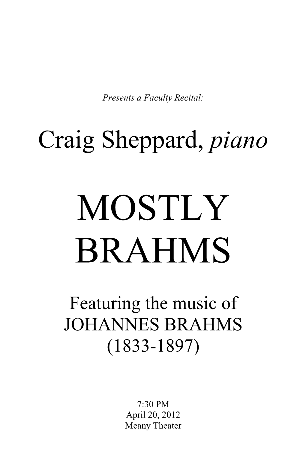 Mostly Brahms