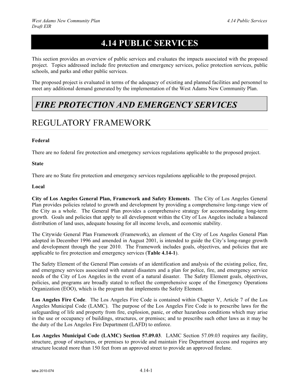 4.14 Public Services Fire Protection and Emergency