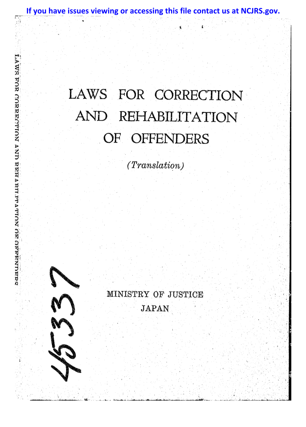 Laws for Correction and Rehabilitation