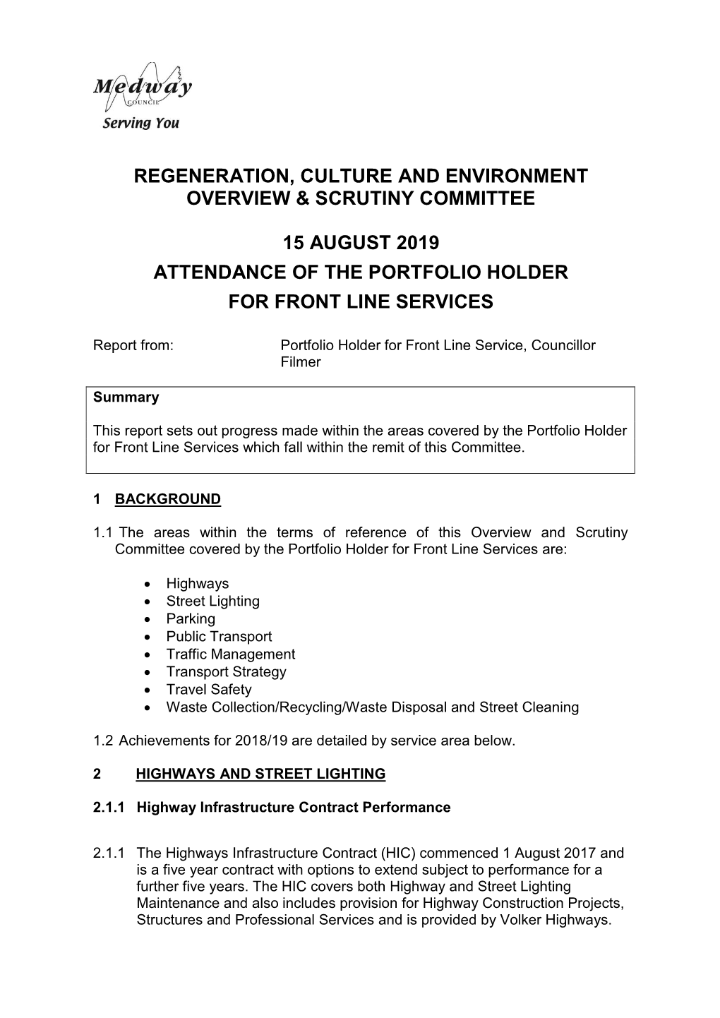 Regeneration, Culture and Environment Overview & Scrutiny Committee