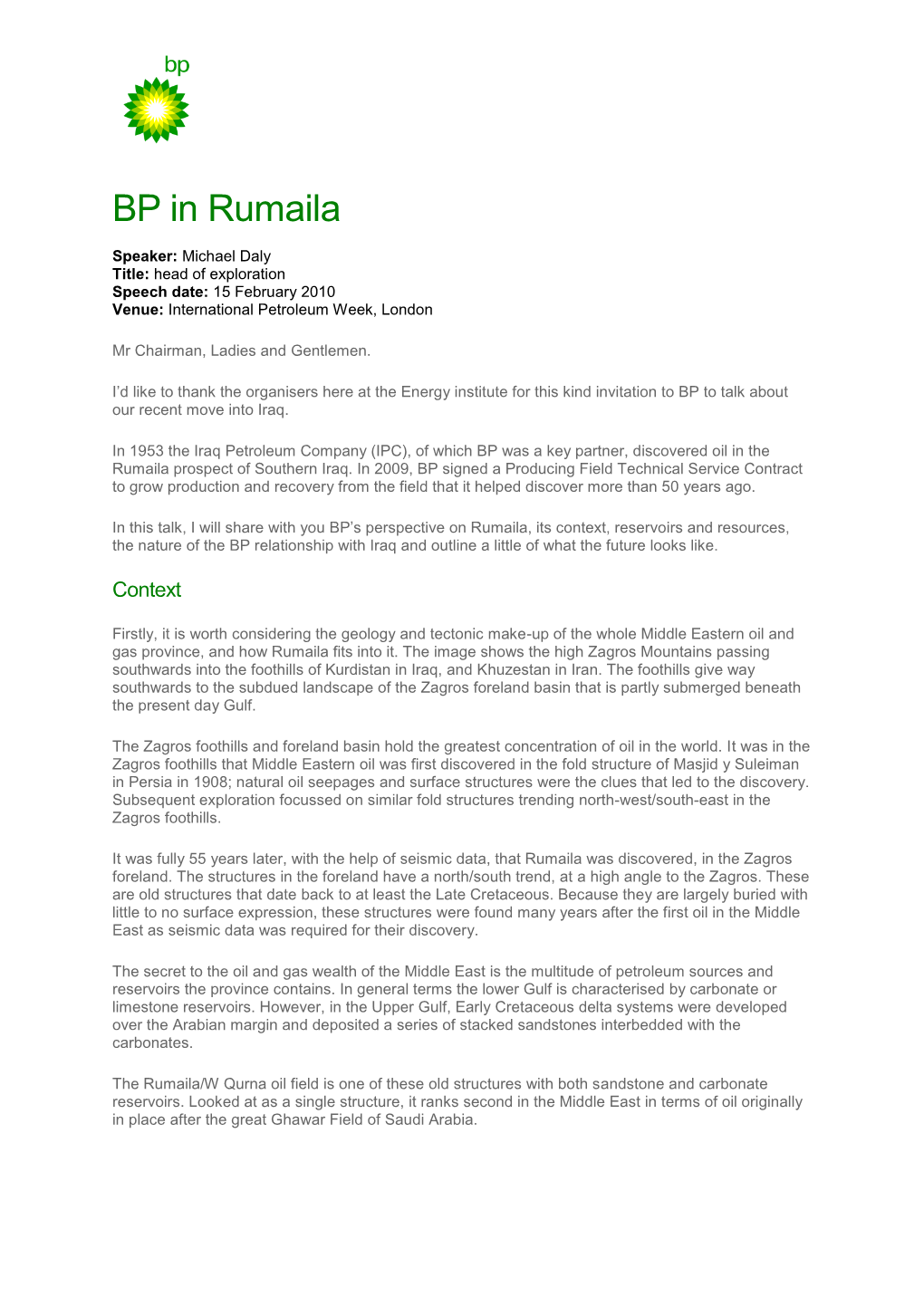 BP in Rumaila Pdf / 113.7 KB