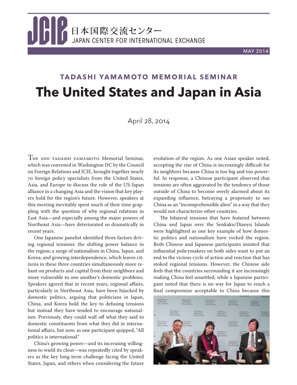 The United States and Japan in Asia