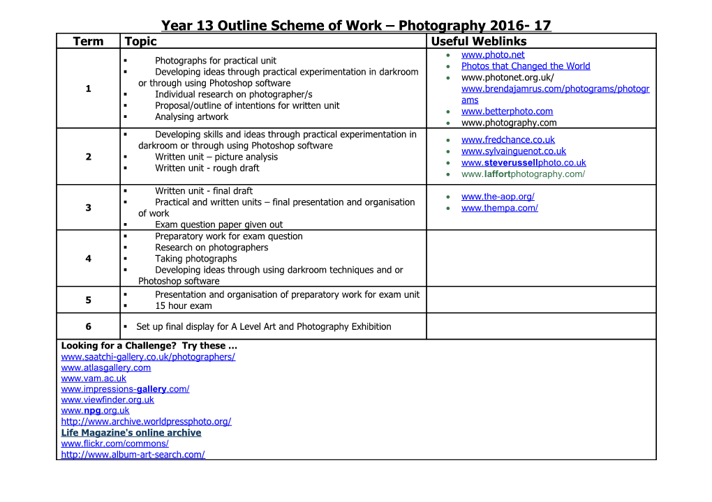 Year 7 Outline Scheme Of Work – ICT