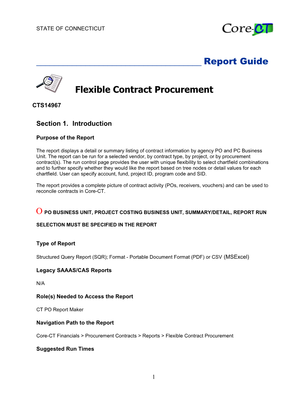 Flexible Contract Procurement (CTS14967)