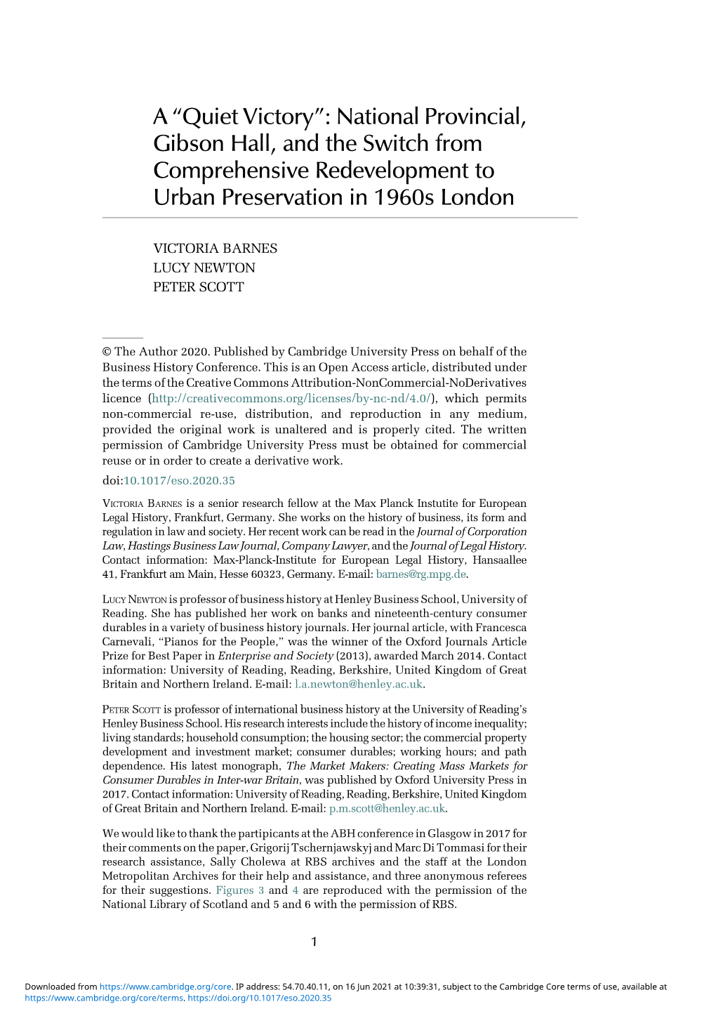 National Provincial, Gibson Hall, and the Switch from Comprehensive Redevelopment to Urban Preservation in 1960S London