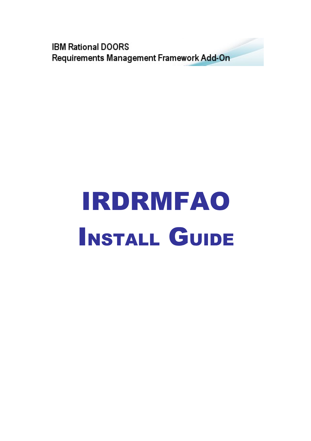 IRDRMFAO Install Guide