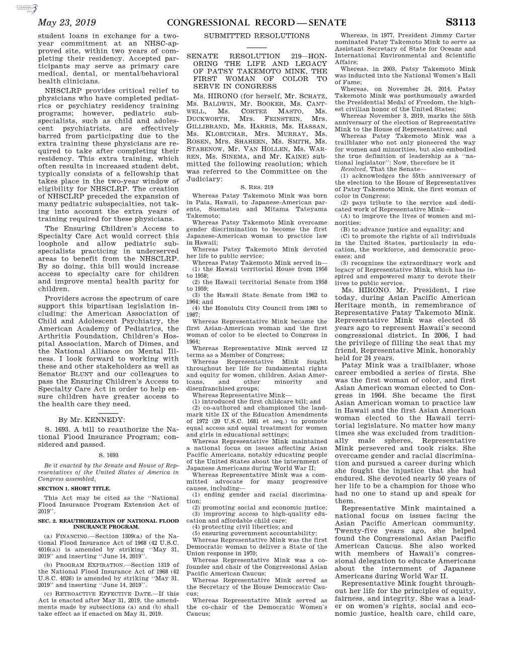 Congressional Record—Senate S3113