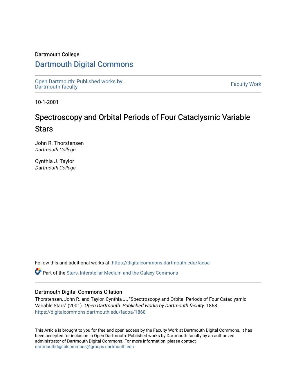 Spectroscopy and Orbital Periods of Four Cataclysmic Variable Stars