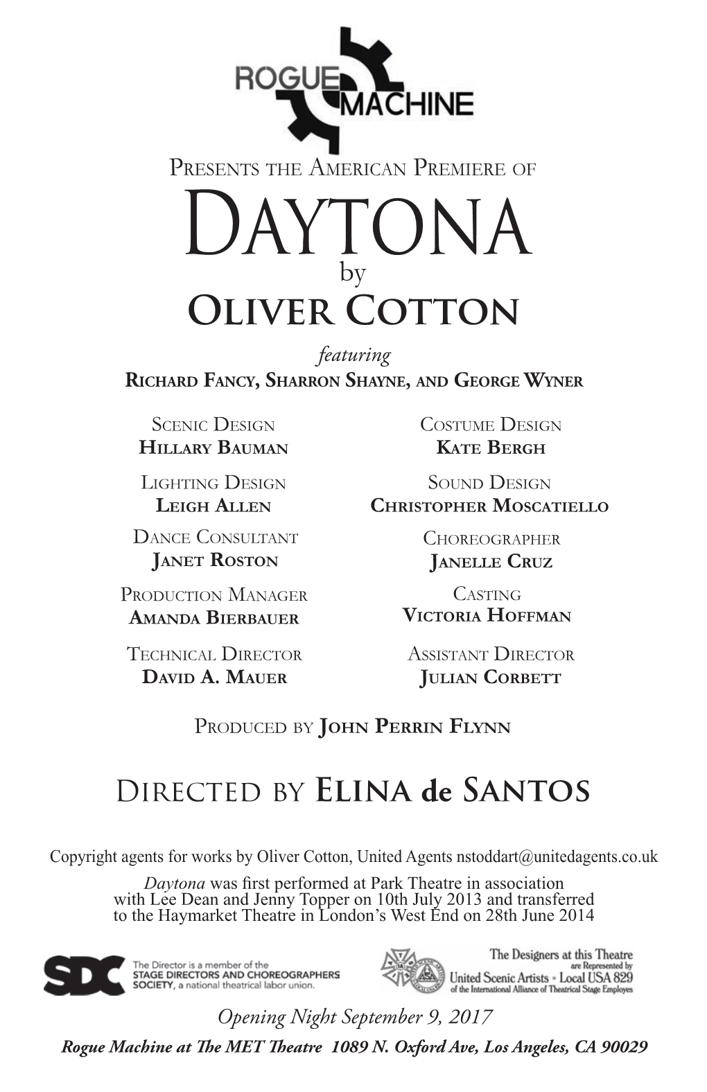 Daytonaby Oliver Cotton Featuring RICHARD FANCY, SHARRON SHAYNE, and GEORGE WYNER