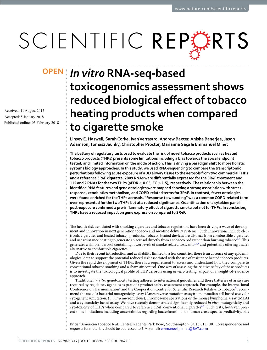 In Vitro RNA-Seq-Based Toxicogenomics Assessment Shows