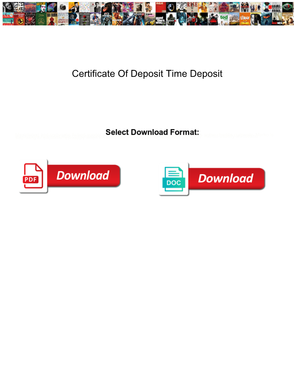 Certificate of Deposit Time Deposit