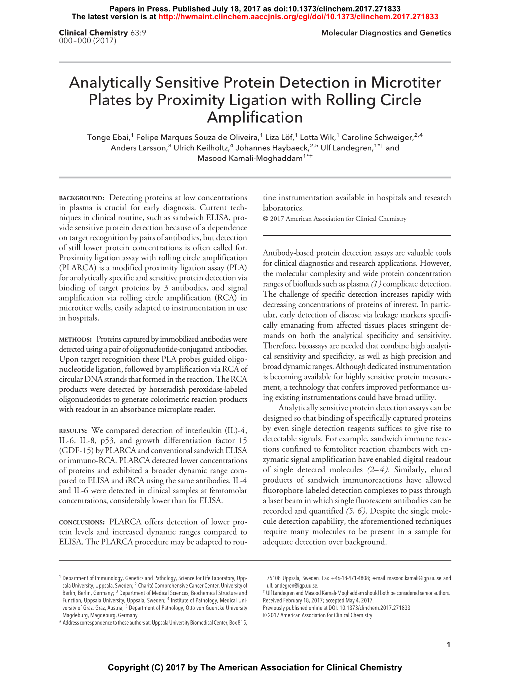 Analytically Sensitive Protein Detection in Microtiter Plates By