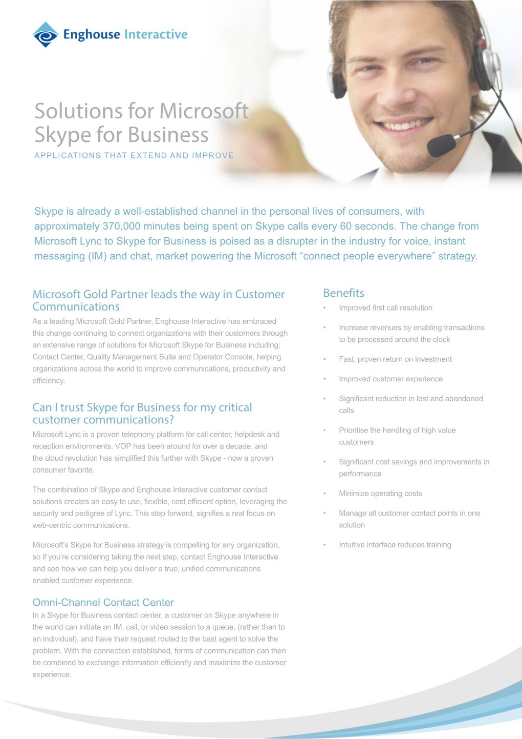 Solutions for Microsoft Skype for Business APPLICATIONS THAT EXTEND and IMPROVE