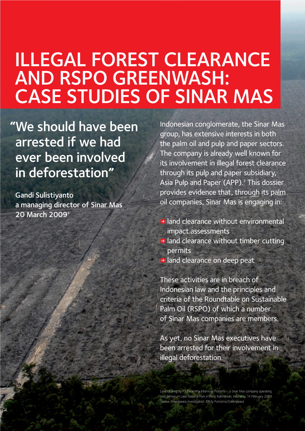 Illegal Forest Clearance and Rspo Greenwash