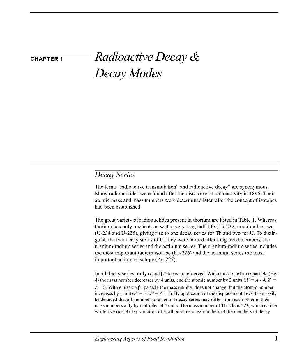 Radioactive Decay & Decay Modes
