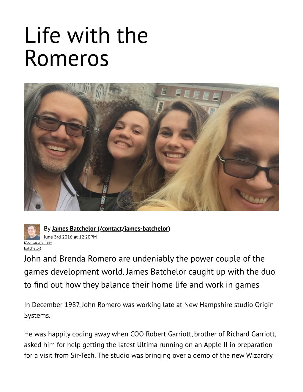 Life with the Romeros | Special Features | Develop