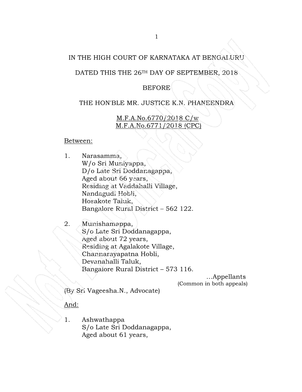 In the High Court of Karnataka at Bengaluru Dated This the 26Th Day of September, 2018 Before the Hon'ble Mr. Justice K.N. Phane