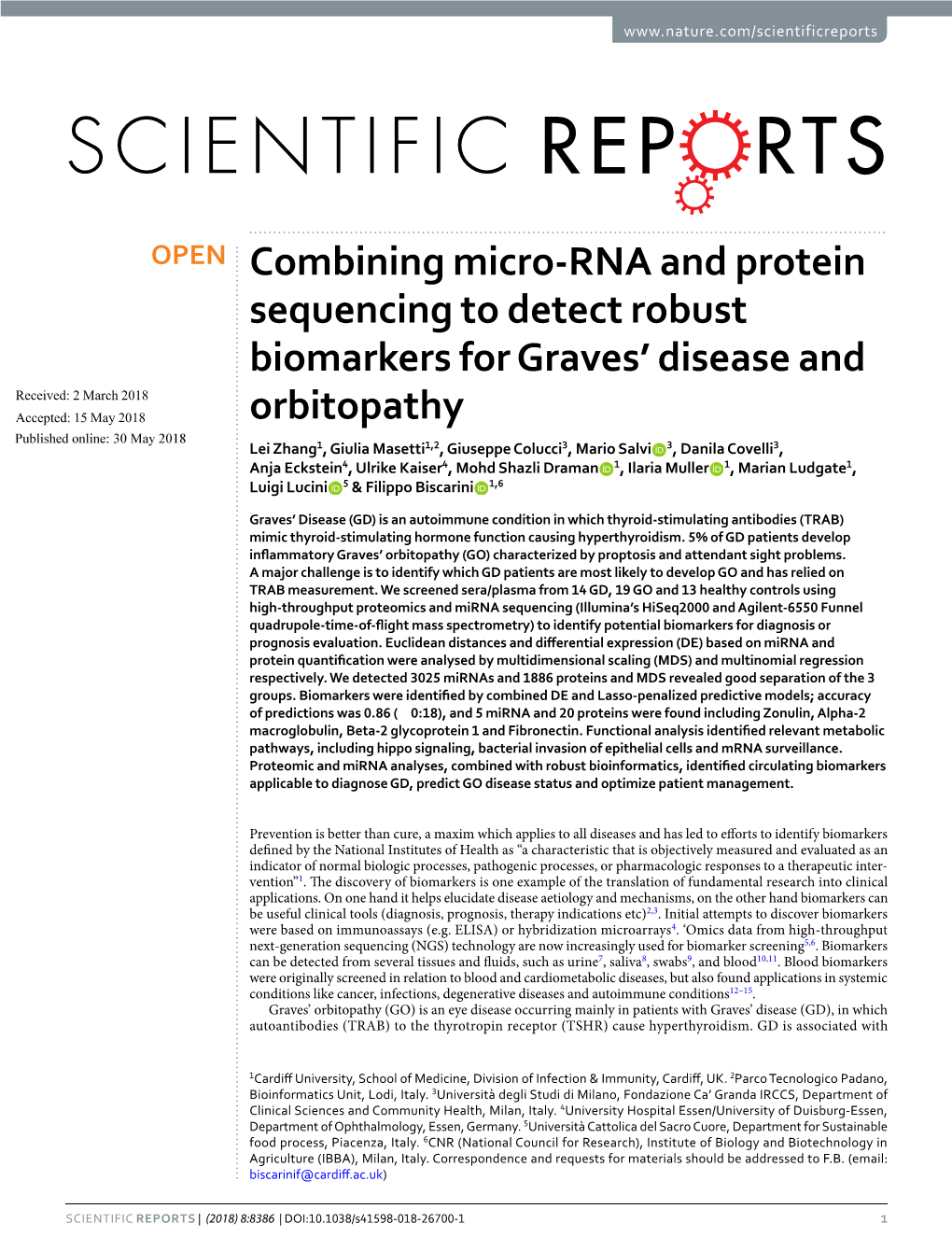 Combining Micro-RNA and Protein Sequencing to Detect Robust