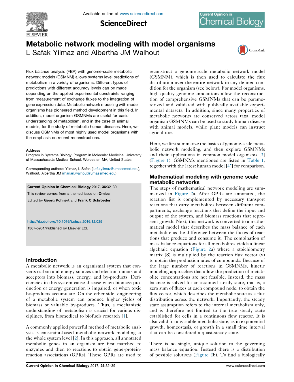 Metabolic Network Modeling with Model Organisms