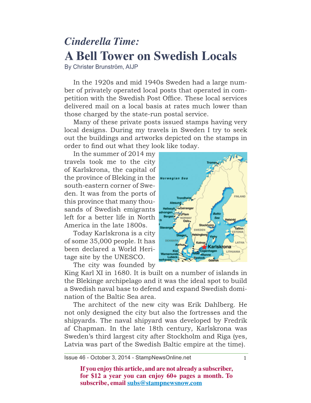 A Bell Tower on Swedish Locals by Christer Brunström, AIJP