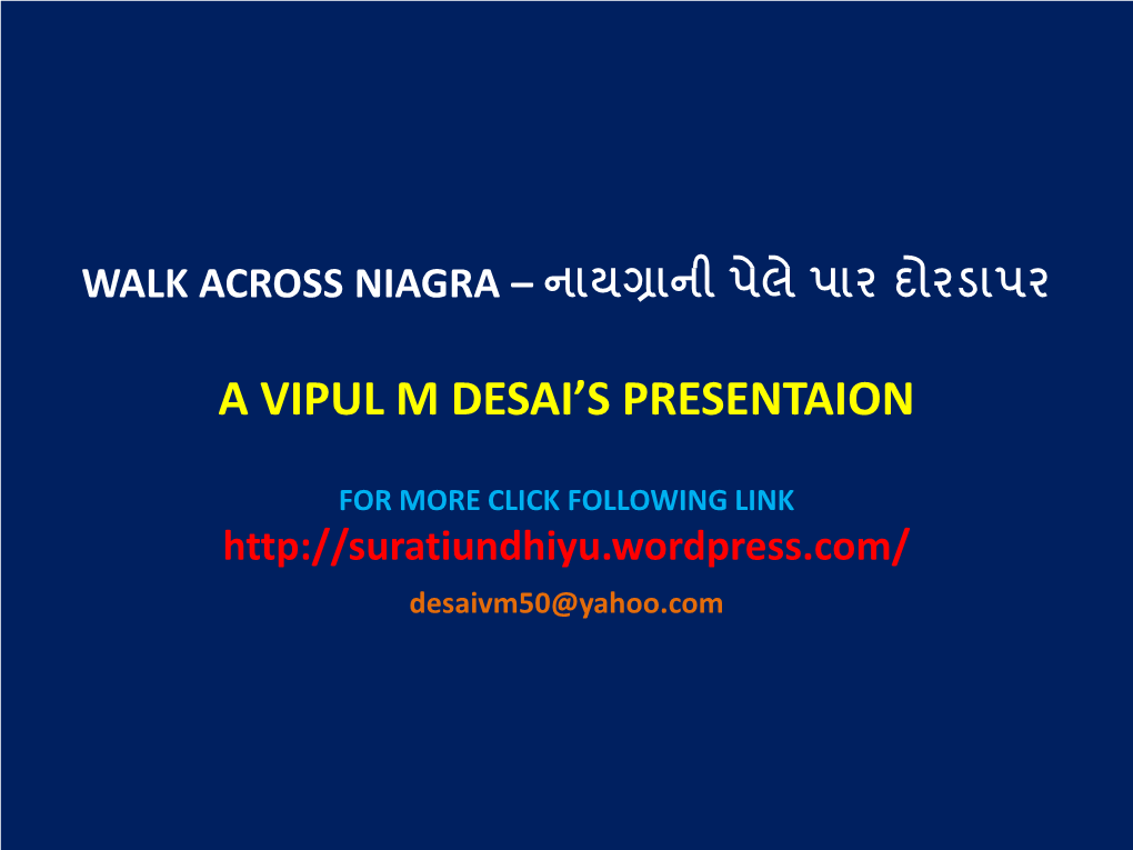 A Vipul M Desai's Presentaion