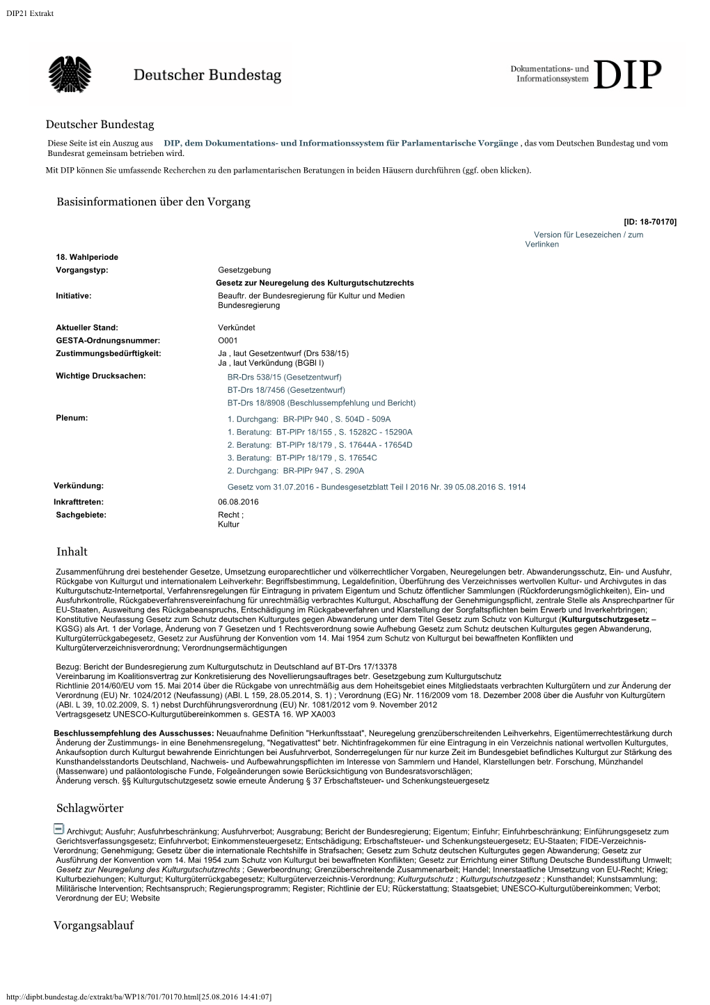 Parlamentsmaterialien Beim DIP (PDF, 42KB