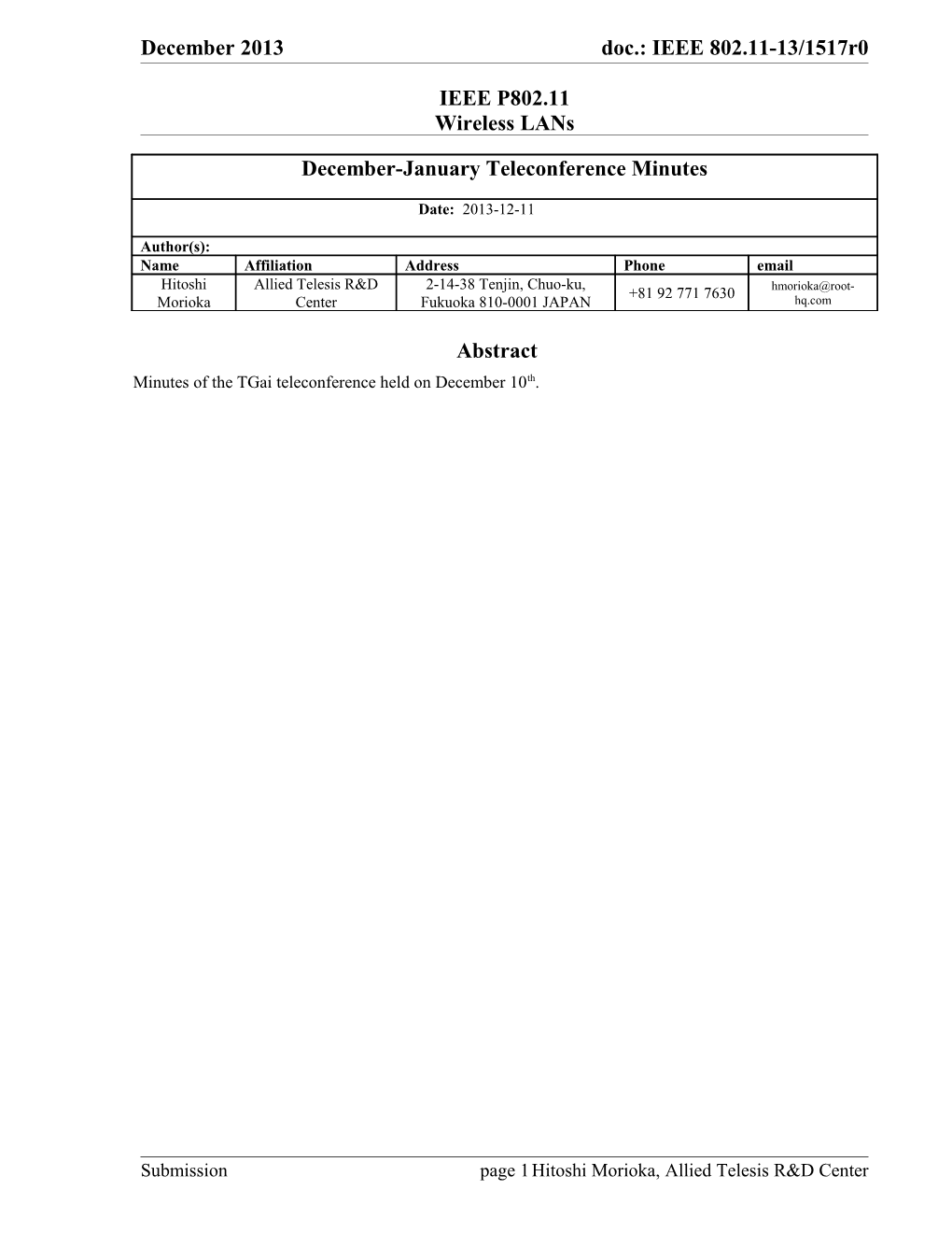 1.2. Hitoshi Morioka (Allied Telesis R&D Center)