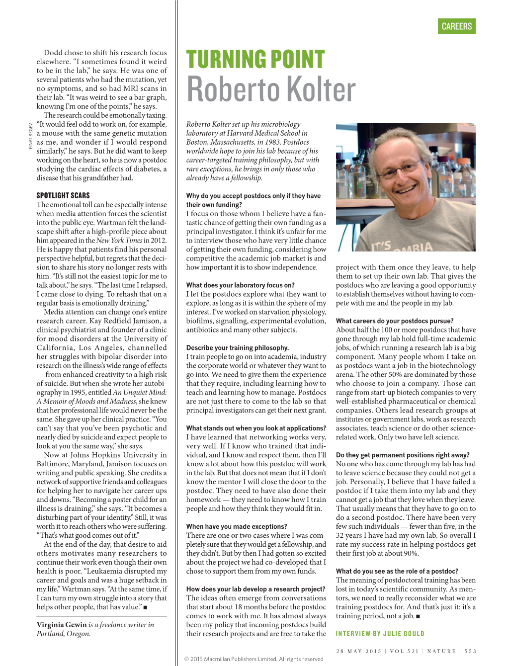 Roberto Kolter Knowing I’M One of the Points,” He Says