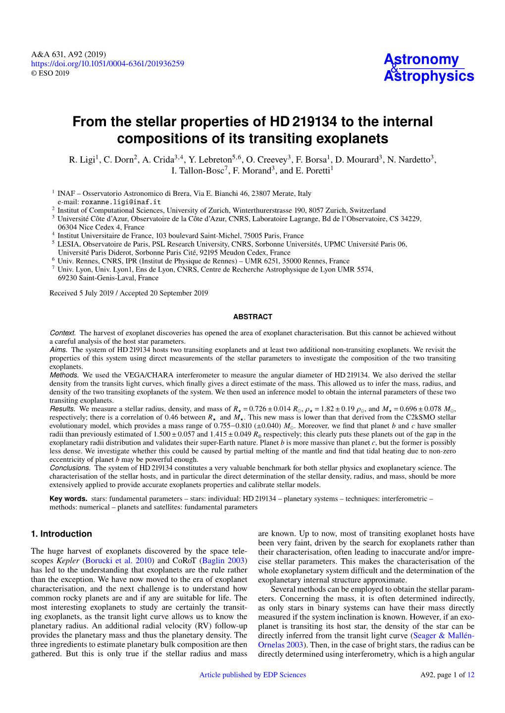 From the Stellar Properties of HD 219134 to the Internal Compositions of Its Transiting Exoplanets R