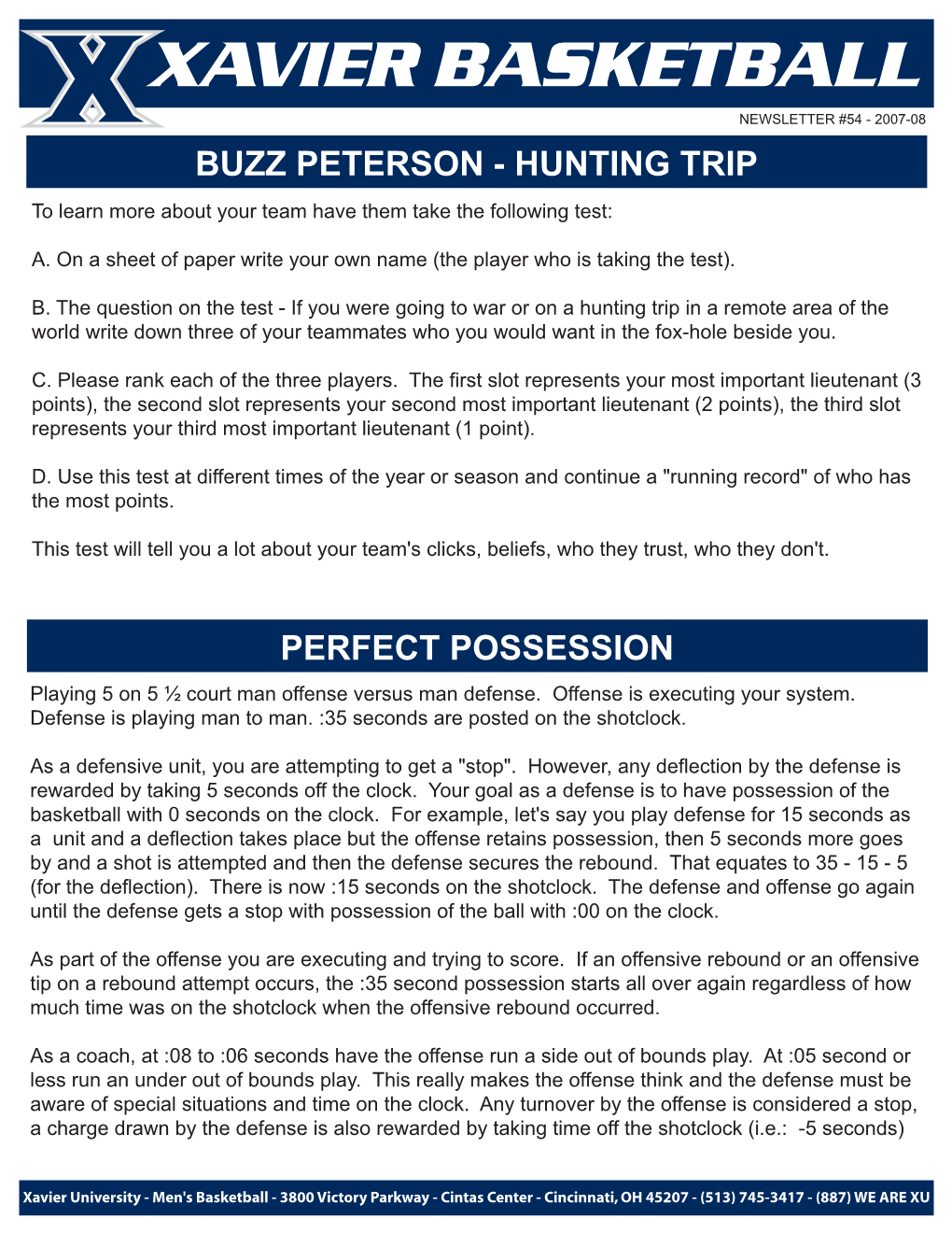 BUZZ PETERSON - HUNTING TRIP to Learn More About Your Team Have Them Take the Following Test